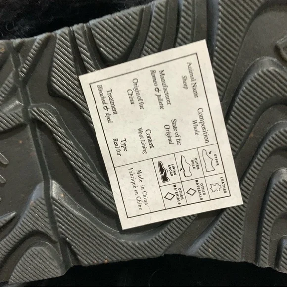 Bearpaw Boetis II Black Real Fur Winter Boots Women’s 7 New In Box - Picture 10 of 14